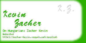 kevin zacher business card